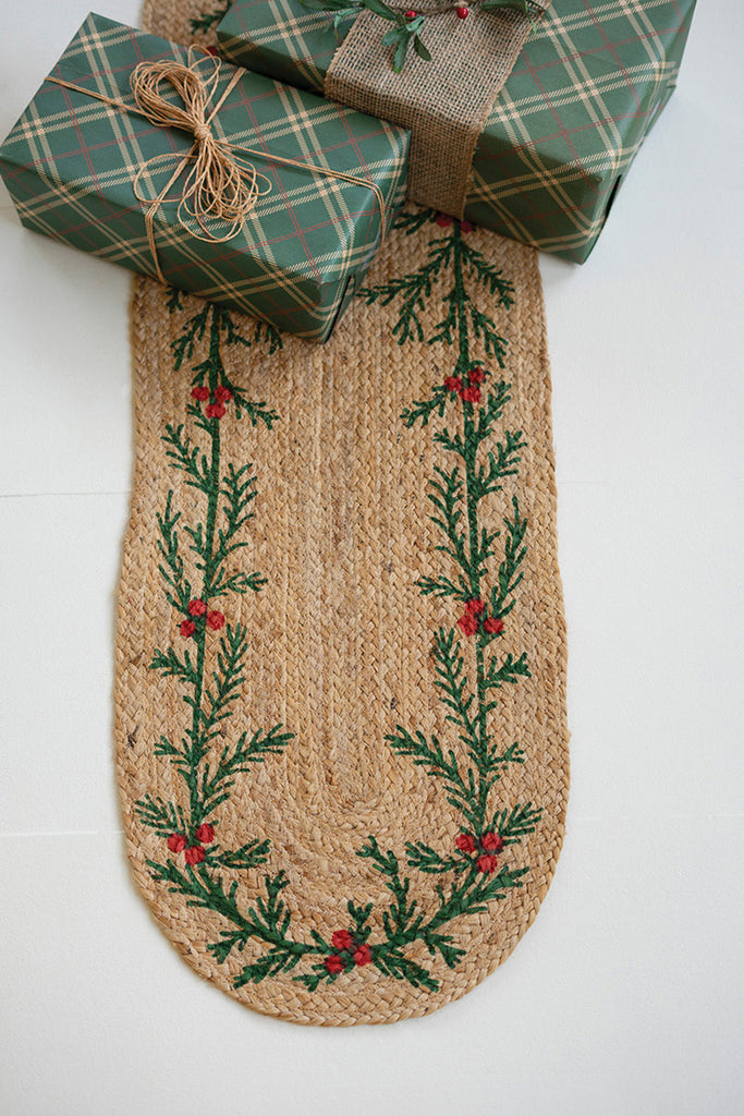 Christmas Seagrass Table Runner, Set of 2 - Bombay Mercantile