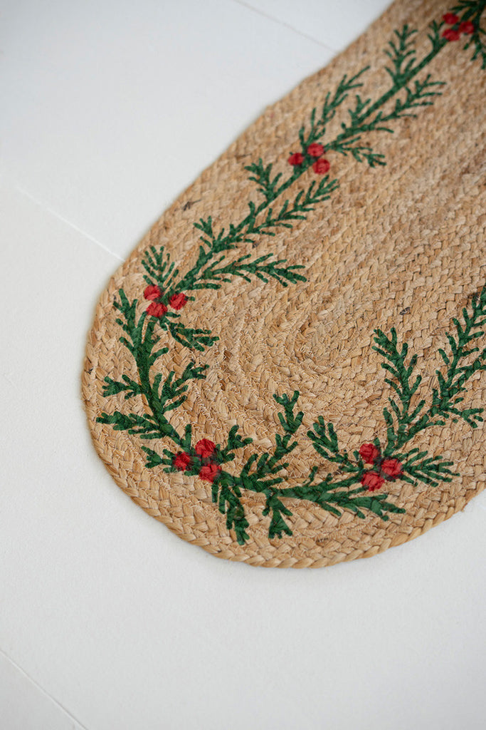 Christmas Seagrass Table Runner, Set of 2 - Bombay Mercantile