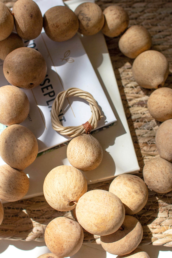 Dried Gourd Ball Garland, set of 2 - Bombay Mercantile