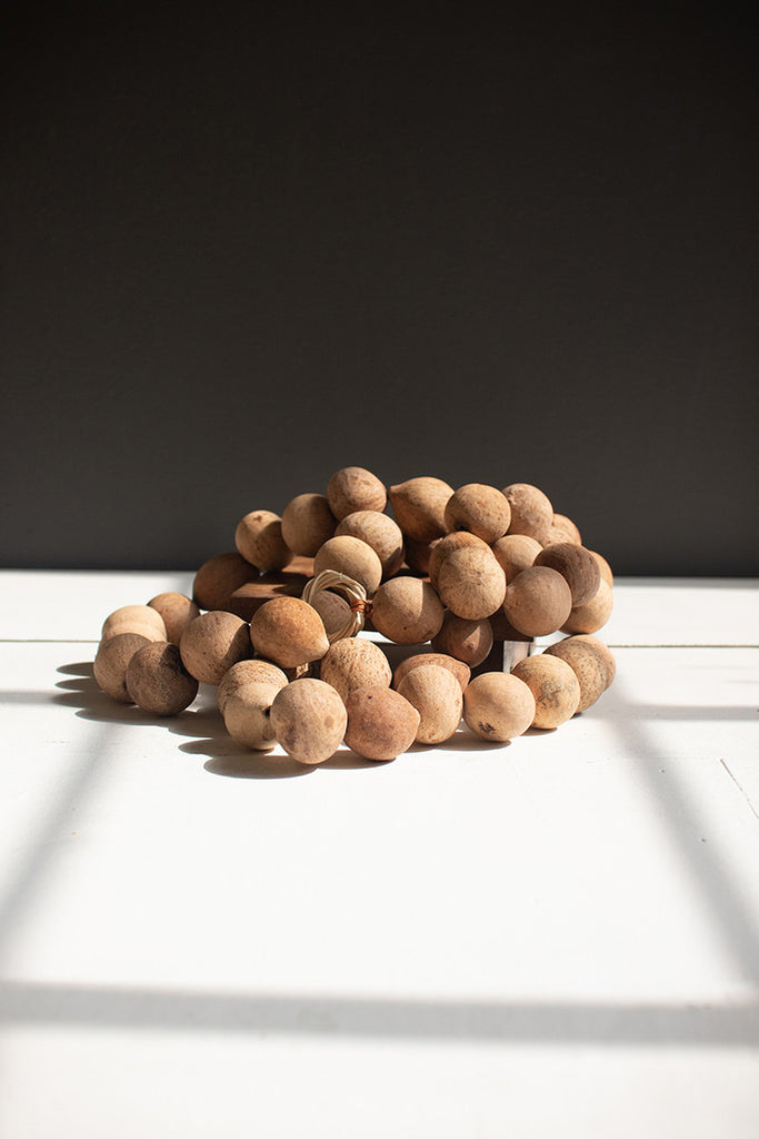 Dried Gourd Ball Garland, set of 2 - Bombay Mercantile