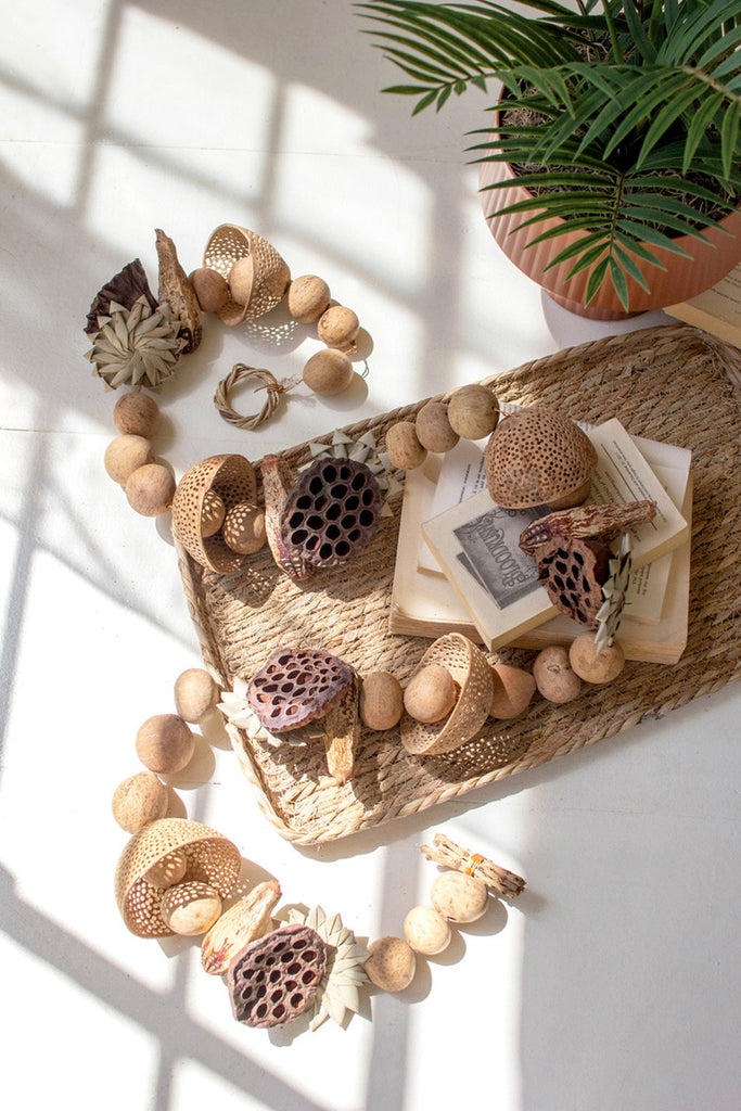 Mixed Dried Botanical Garland, set of 2 - Bombay Mercantile