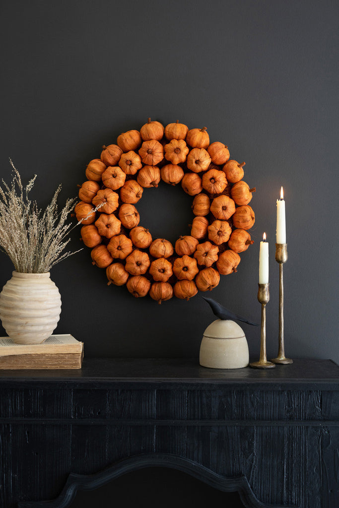 Faux Pumpkin Wreath - Bombay Mercantile