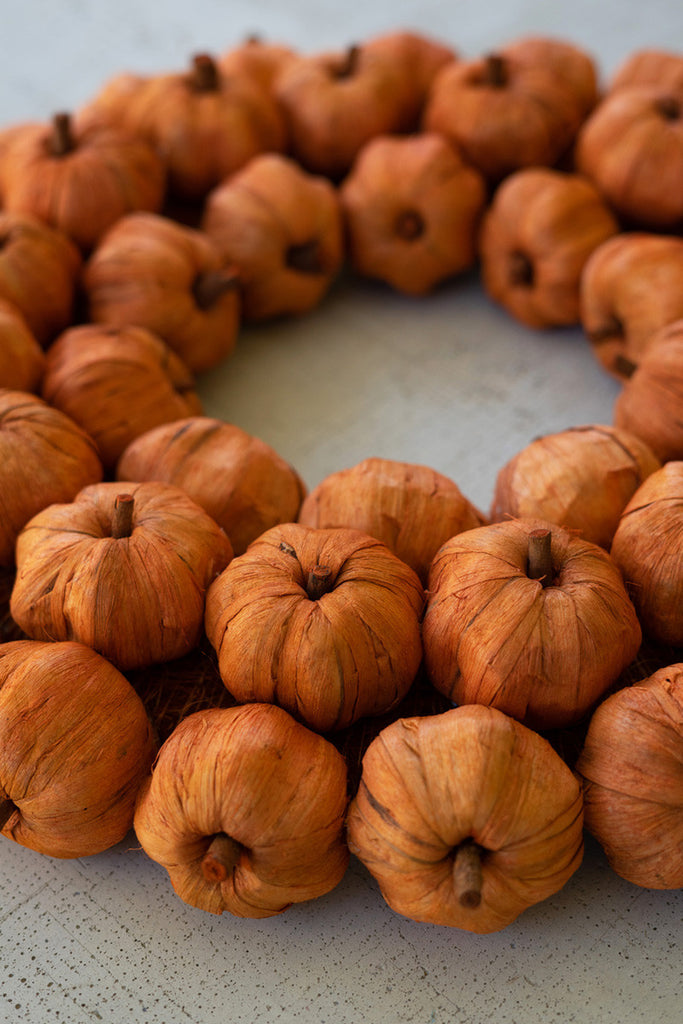 Faux Pumpkin Wreath - Bombay Mercantile