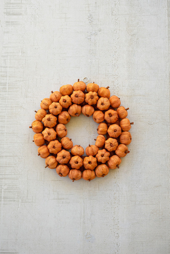 Faux Pumpkin Wreath - Bombay Mercantile