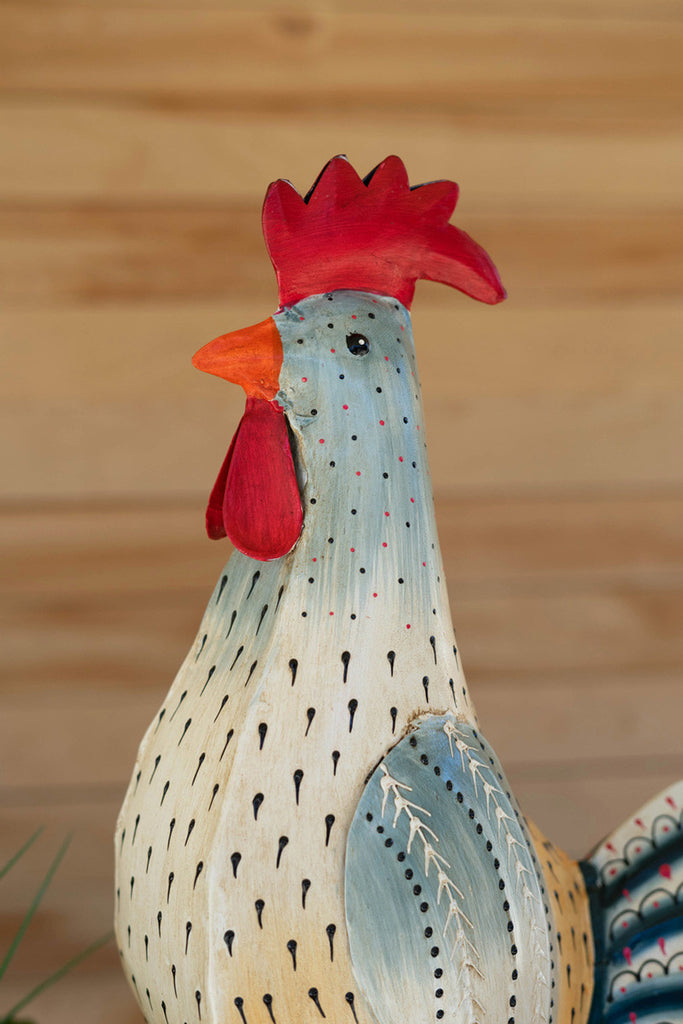 Painted Iron Rooster - Bombay Mercantile