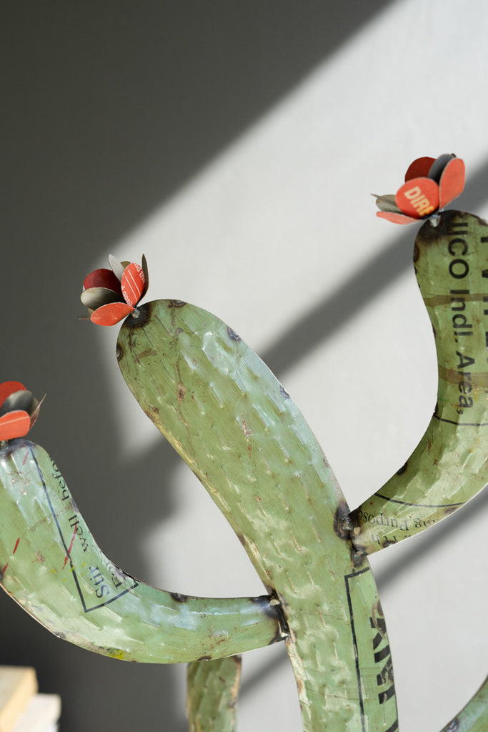 Set of 2 Recycled Iron Cactus - Bombay Mercantile