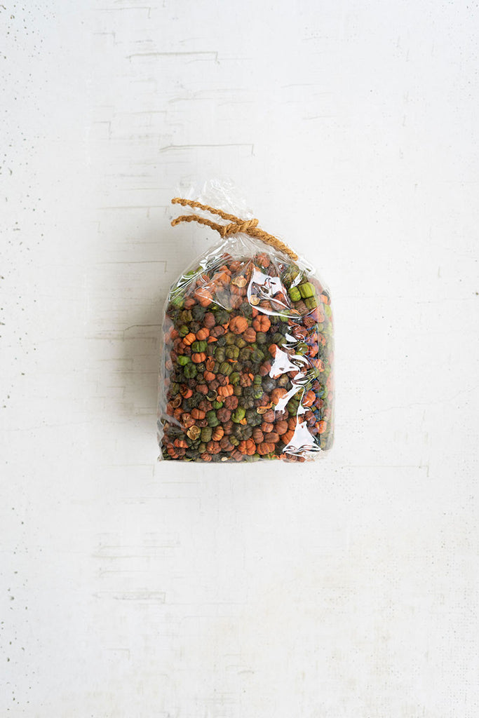 Bag of Orange and Green Putka Pods, Set of 12 - Bombay Mercantile