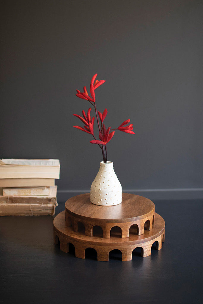 Set of 2 Round Wooden Risers - Bombay Mercantile