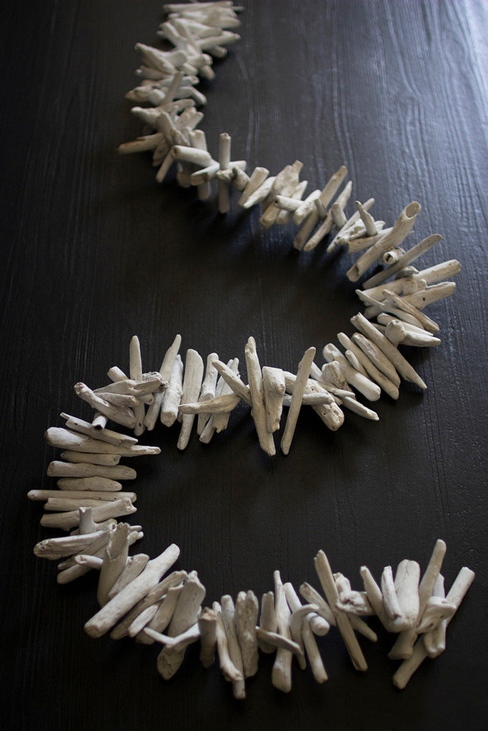 Whitewash Driftwood Garland, Set of 2 - Bombay Mercantile