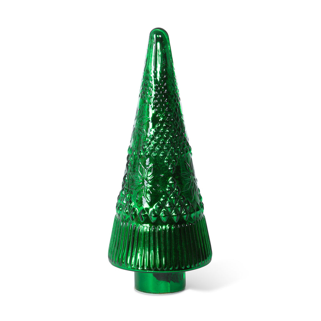 Festive Green Glass Lighted Christmas Tree, 18 in. - Bombay Mercantile