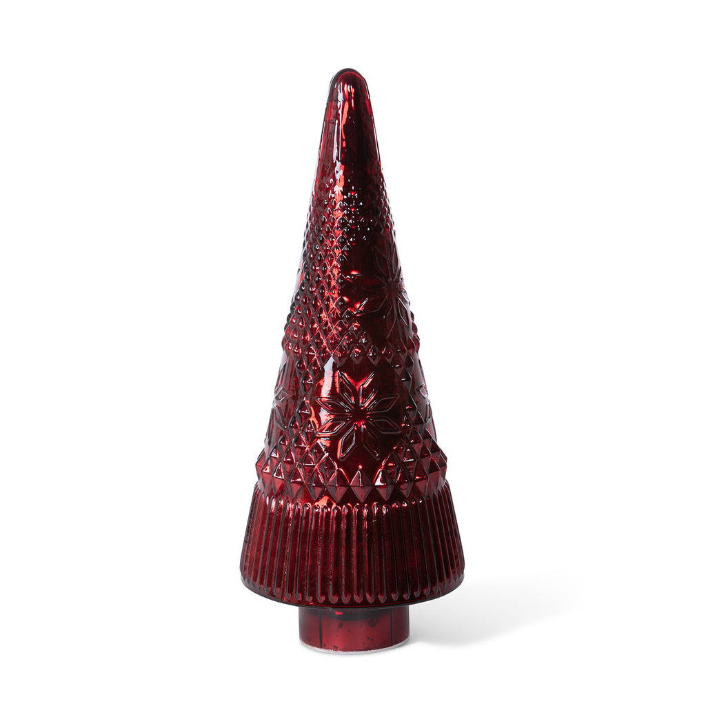 Festive Red Glass Lighted Christmas Tree, 18 in. - Bombay Mercantile