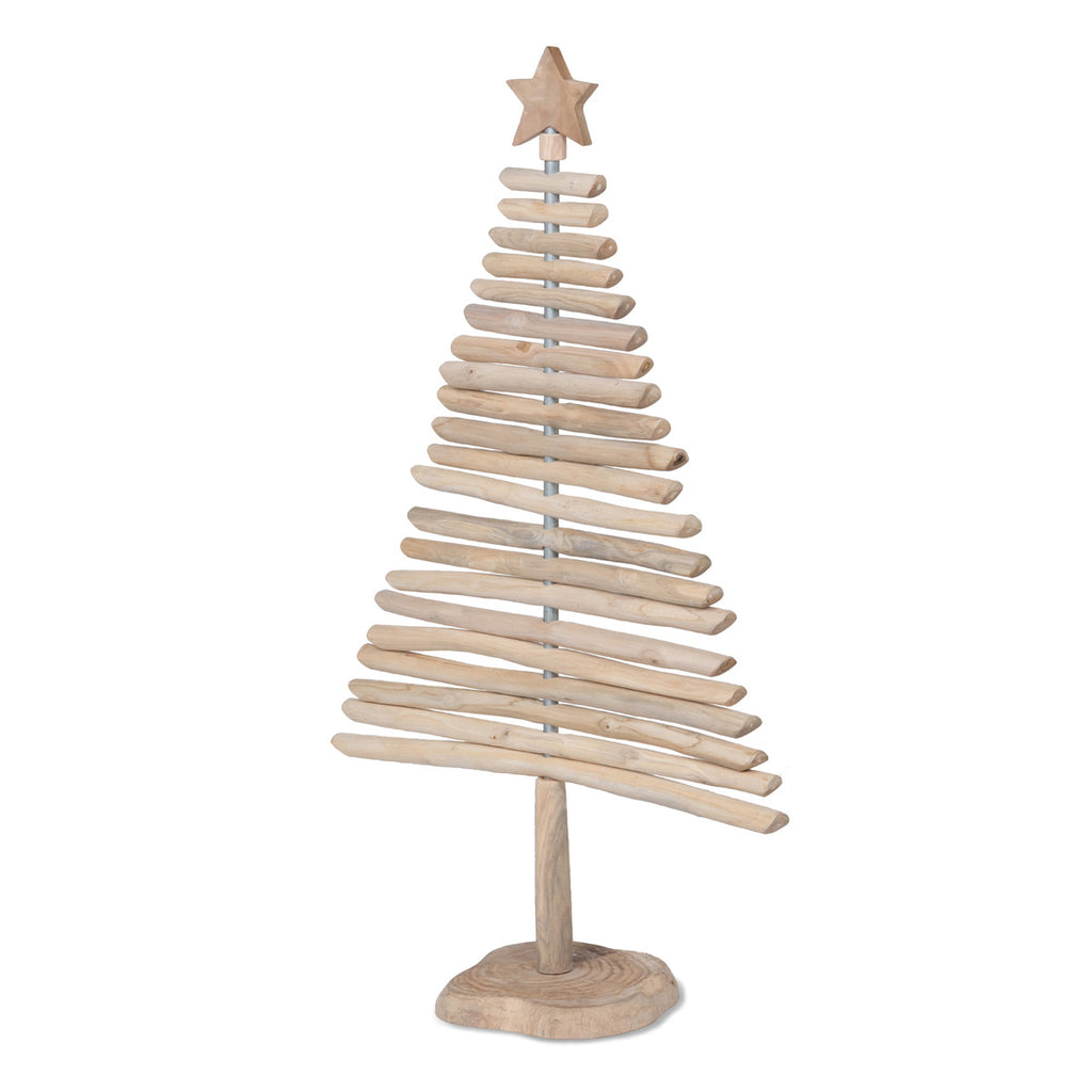 Rustic Teak Wood Christmas Tree, 50 in. - Bombay Mercantile