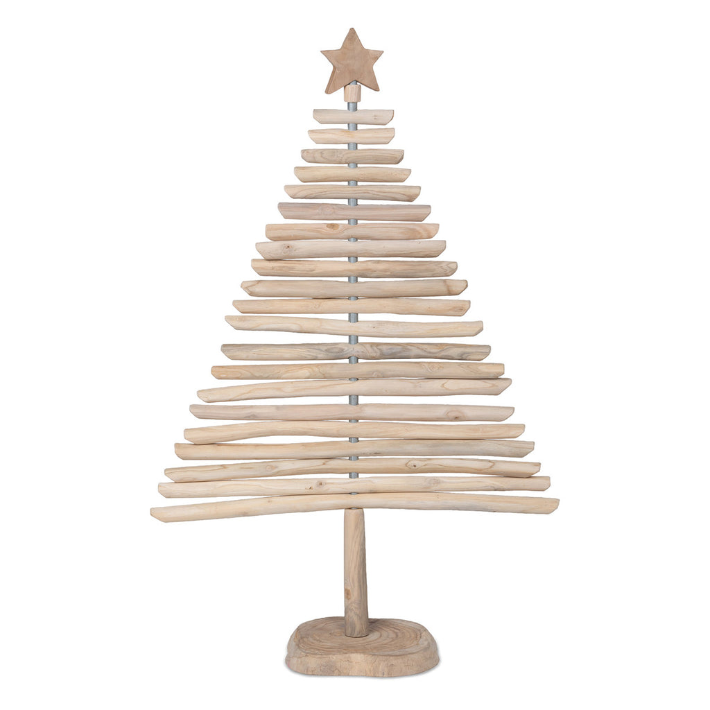 Rustic Teak Wood Christmas Tree, 50 in. - Bombay Mercantile