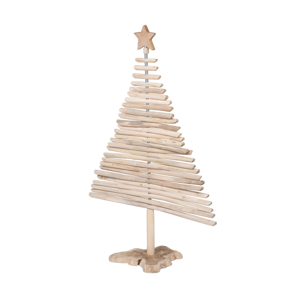 Rustic Teak Wood Christmas Tree, 60 in. - Bombay Mercantile