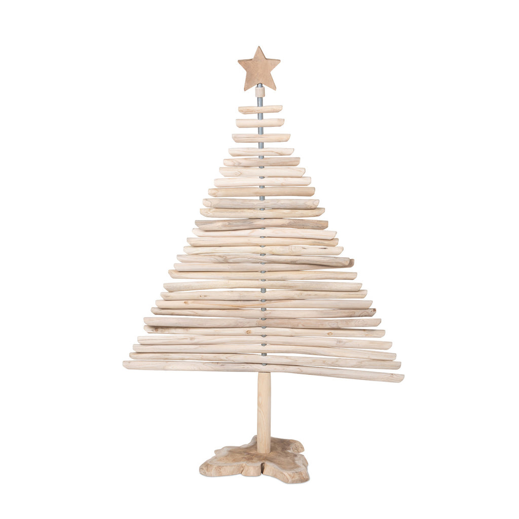Rustic Teak Wood Christmas Tree, 60 in. - Bombay Mercantile