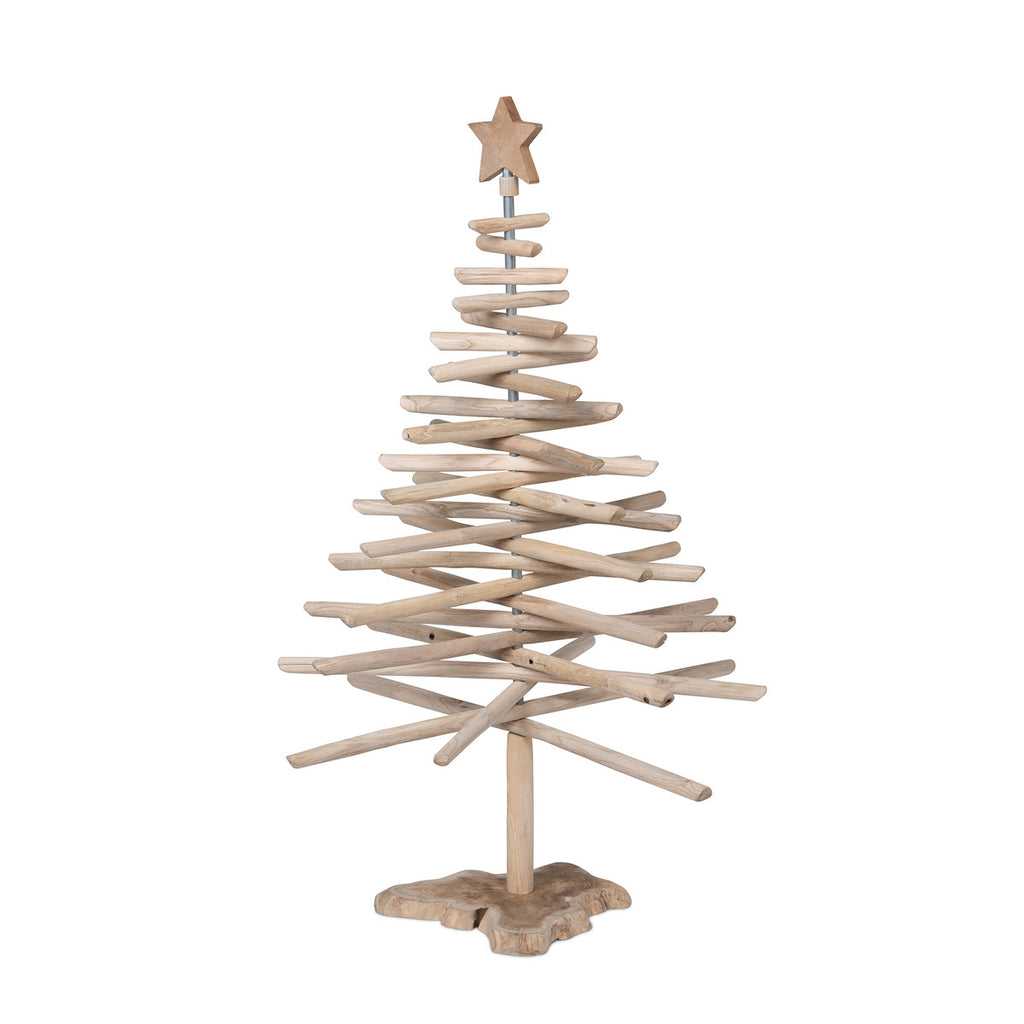 Rustic Teak Wood Christmas Tree, 60 in. - Bombay Mercantile