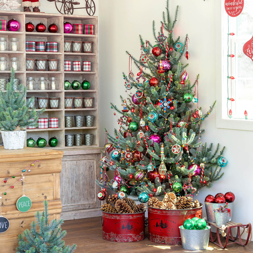 Blue Spruce Half Christmas Tree, 7.5' - Bombay Mercantile