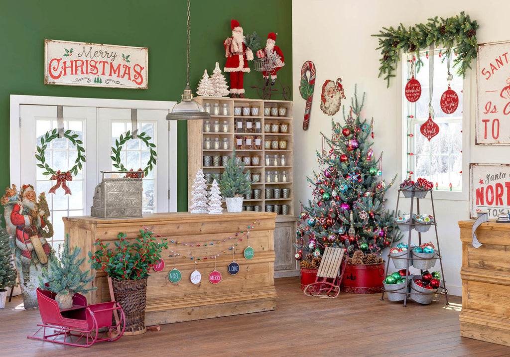 Blue Spruce Half Christmas Tree, 7.5' - Bombay Mercantile