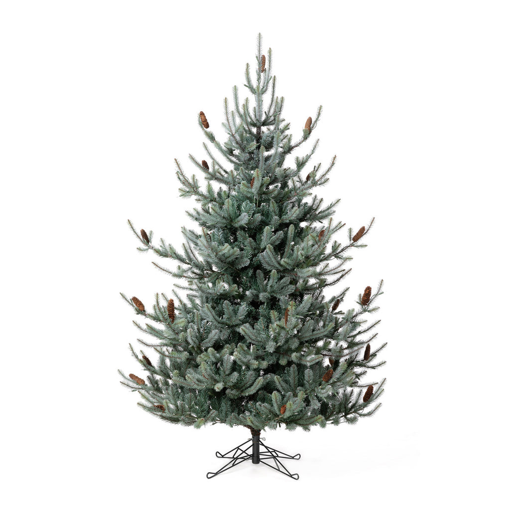 Blue Spruce Christmas Tree, 7.5' Clear and Multi Lights - Bombay Mercantile