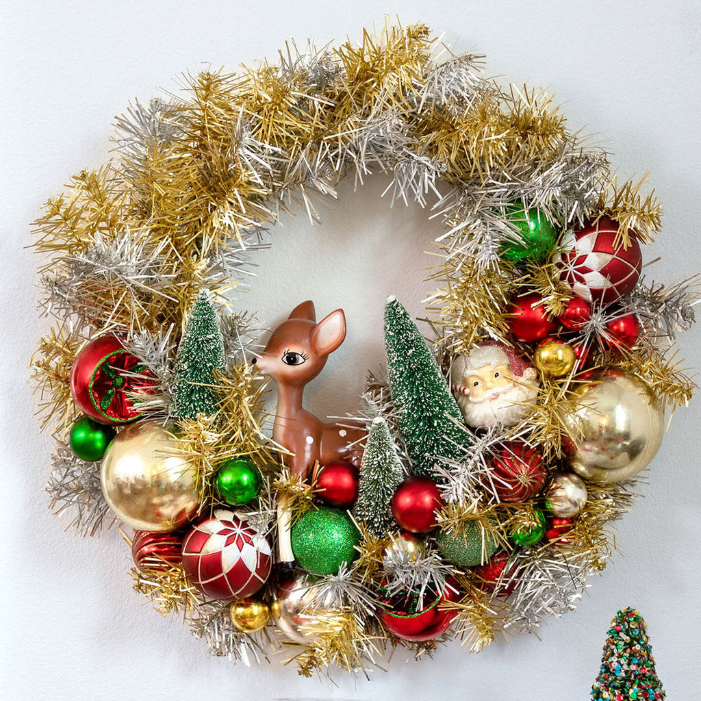 Retro Tinsel Wreath - Bombay Mercantile