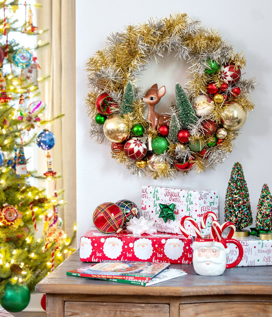 Retro Tinsel Wreath - Bombay Mercantile