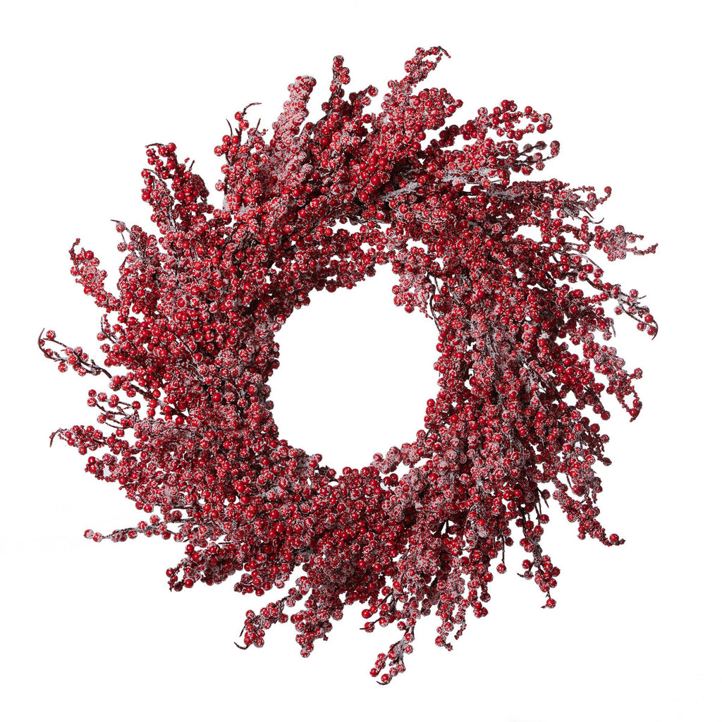 Frosted Ilex Berry Wreath - Bombay Mercantile