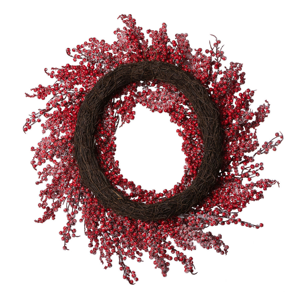 Frosted Ilex Berry Wreath - Bombay Mercantile