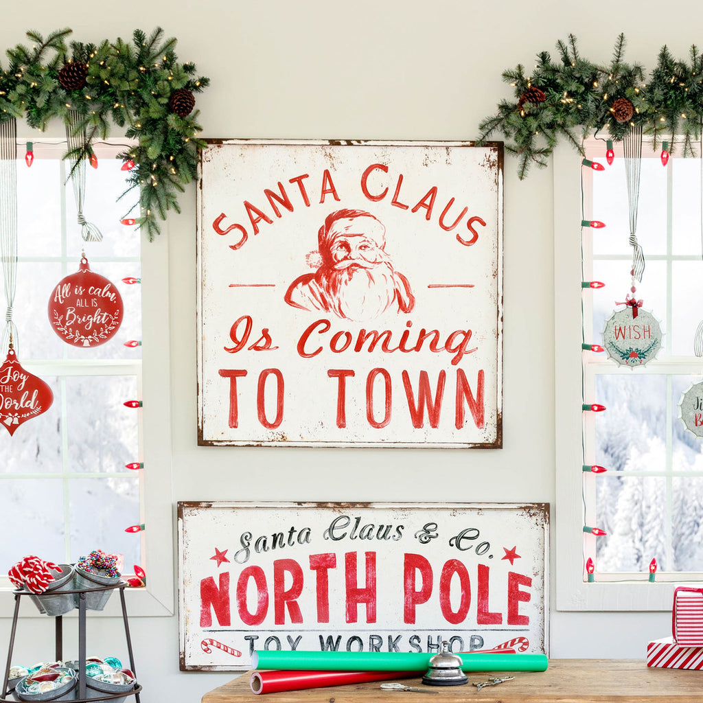 Santa Claus Square Iron Plaque - Bombay Mercantile