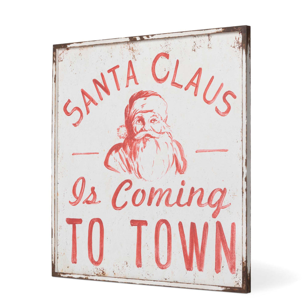 Santa Claus Square Iron Plaque - Bombay Mercantile