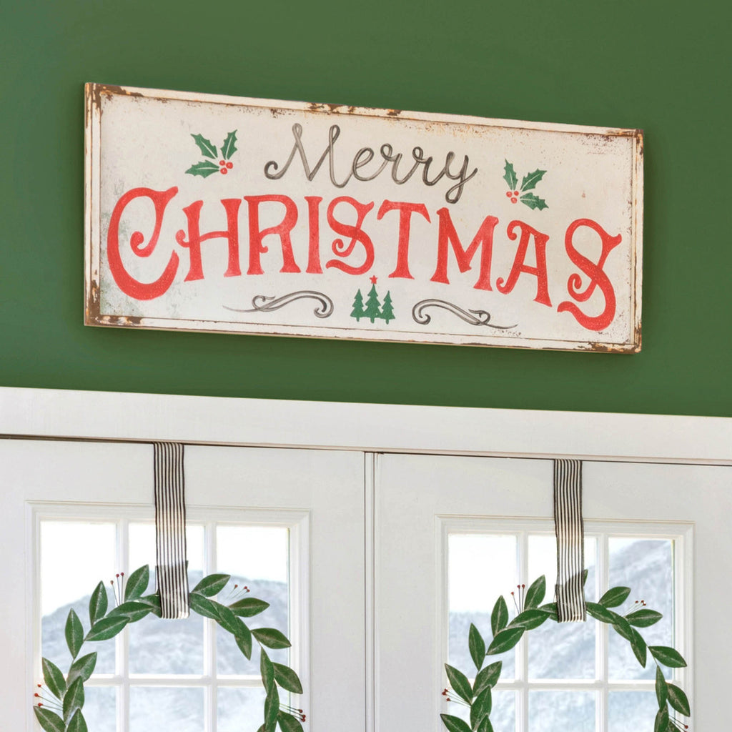 Merry Christmas Iron Plaque - Bombay Mercantile