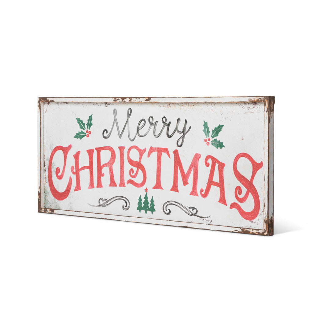 Merry Christmas Iron Plaque - Bombay Mercantile