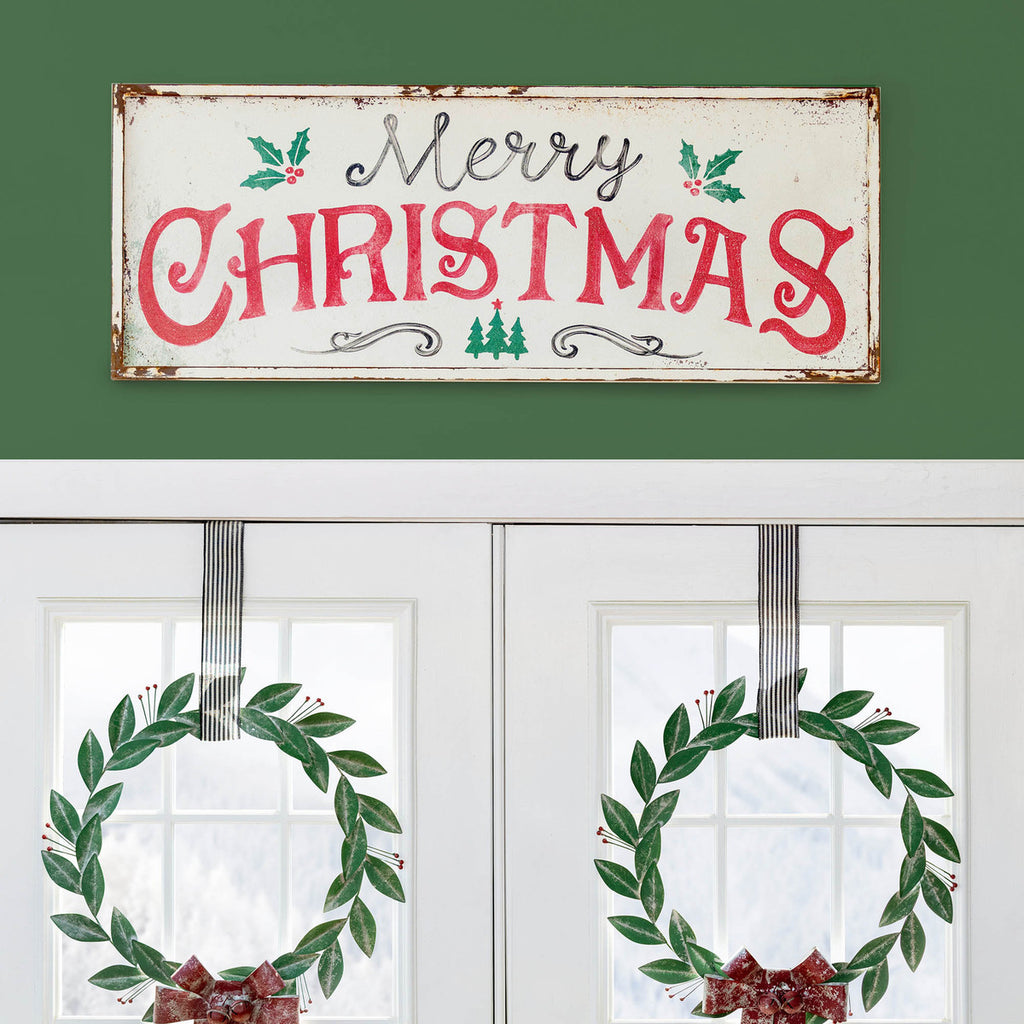 Merry Christmas Iron Plaque - Bombay Mercantile