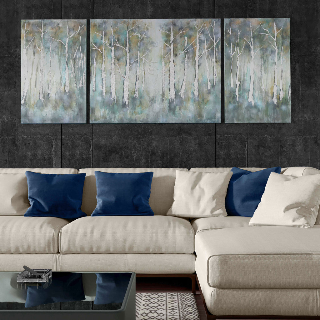 Three piece hand painted forest, Set of 3 - The Nifty Decor