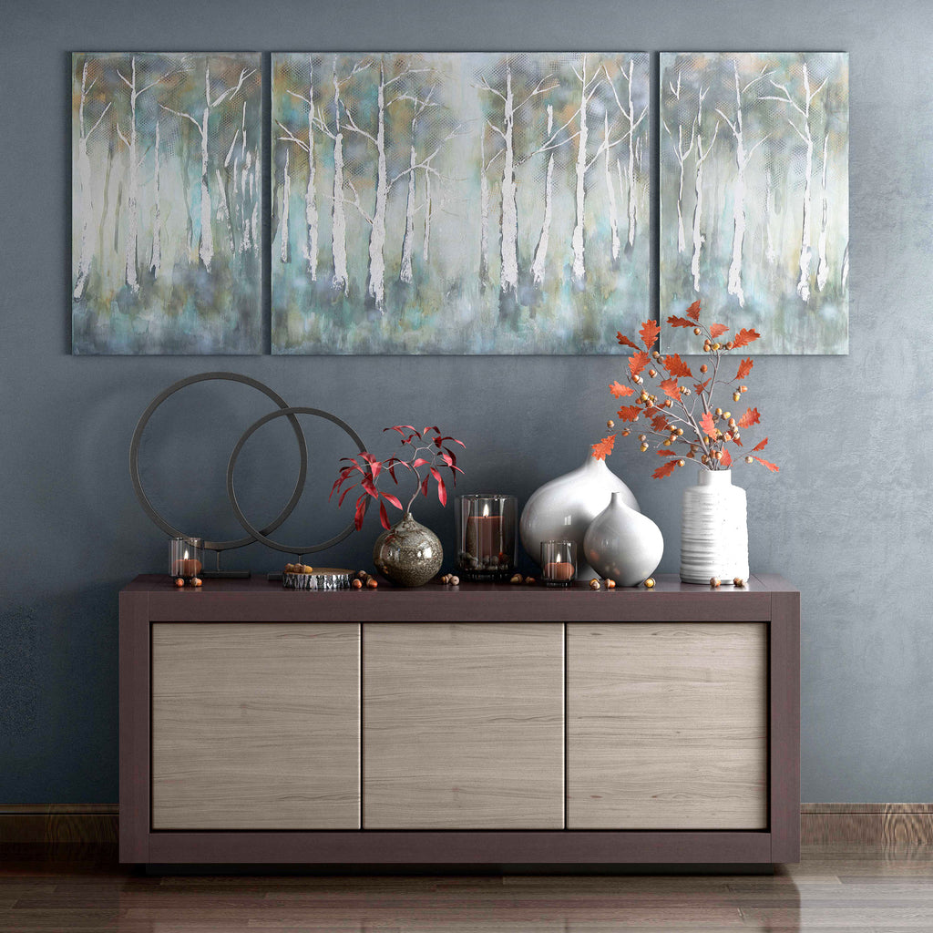 Three piece hand painted forest, Set of 3 - The Nifty Decor