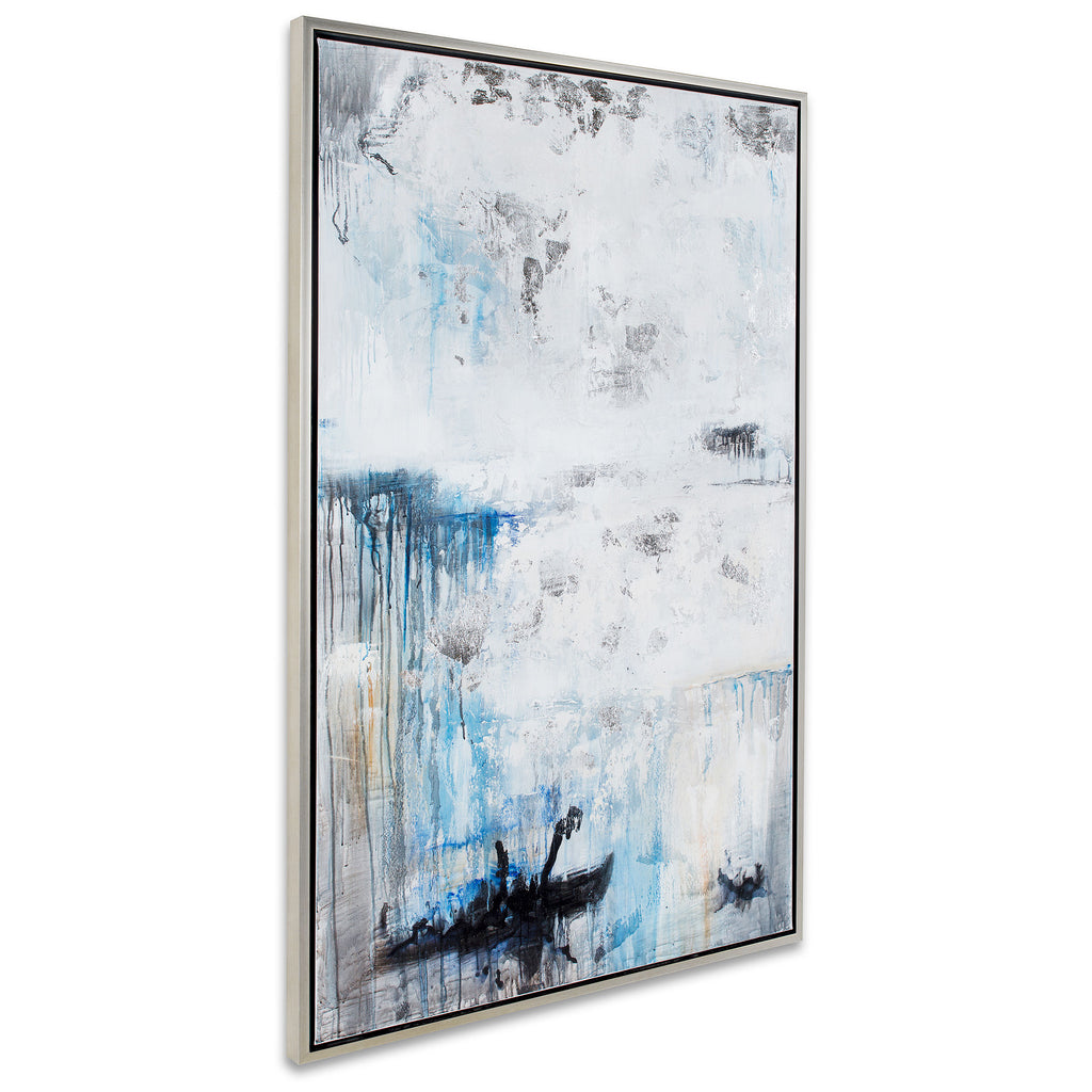 Painting with silver floater frame - The Nifty Decor