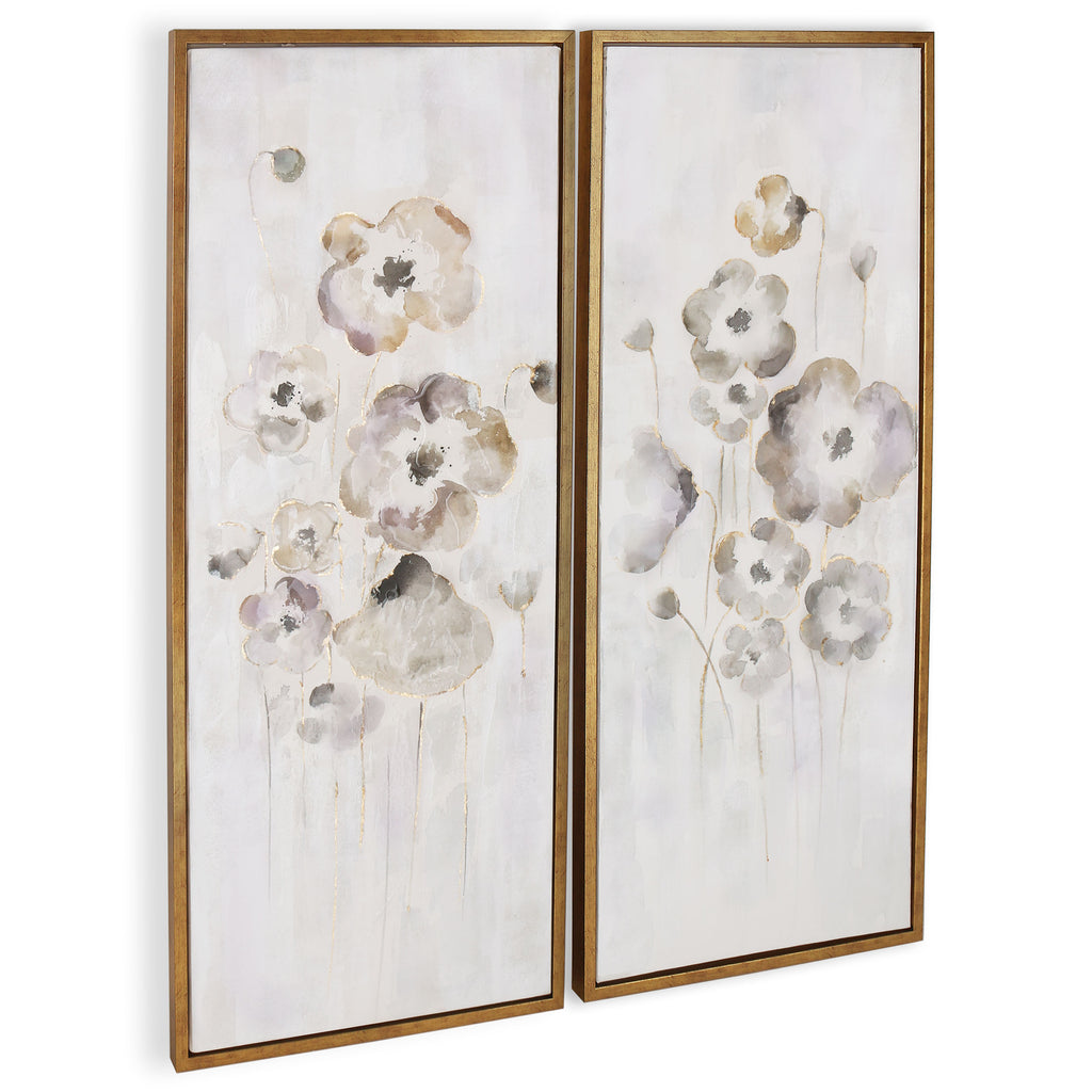 Blossoming flowers in pastel colour, Set of 2 - The Nifty Decor