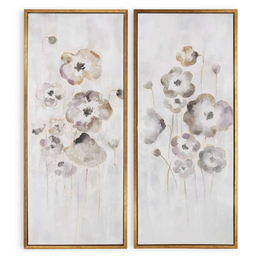 Blossoming flowers in pastel colour, Set of 2 - The Nifty Decor