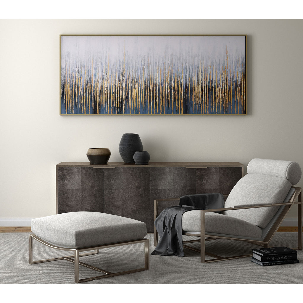 Painting with a gold floater frame - The Nifty Decor