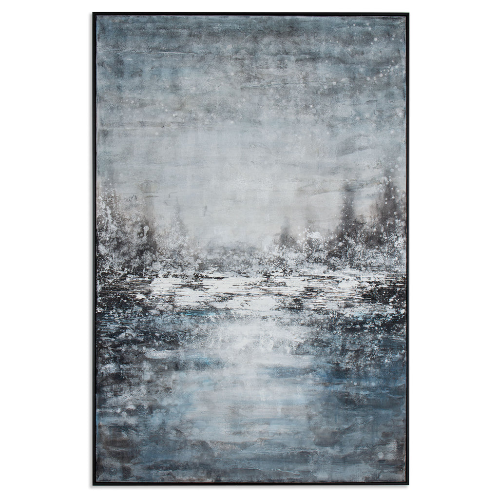 Winter's River hand painting - The Nifty Decor