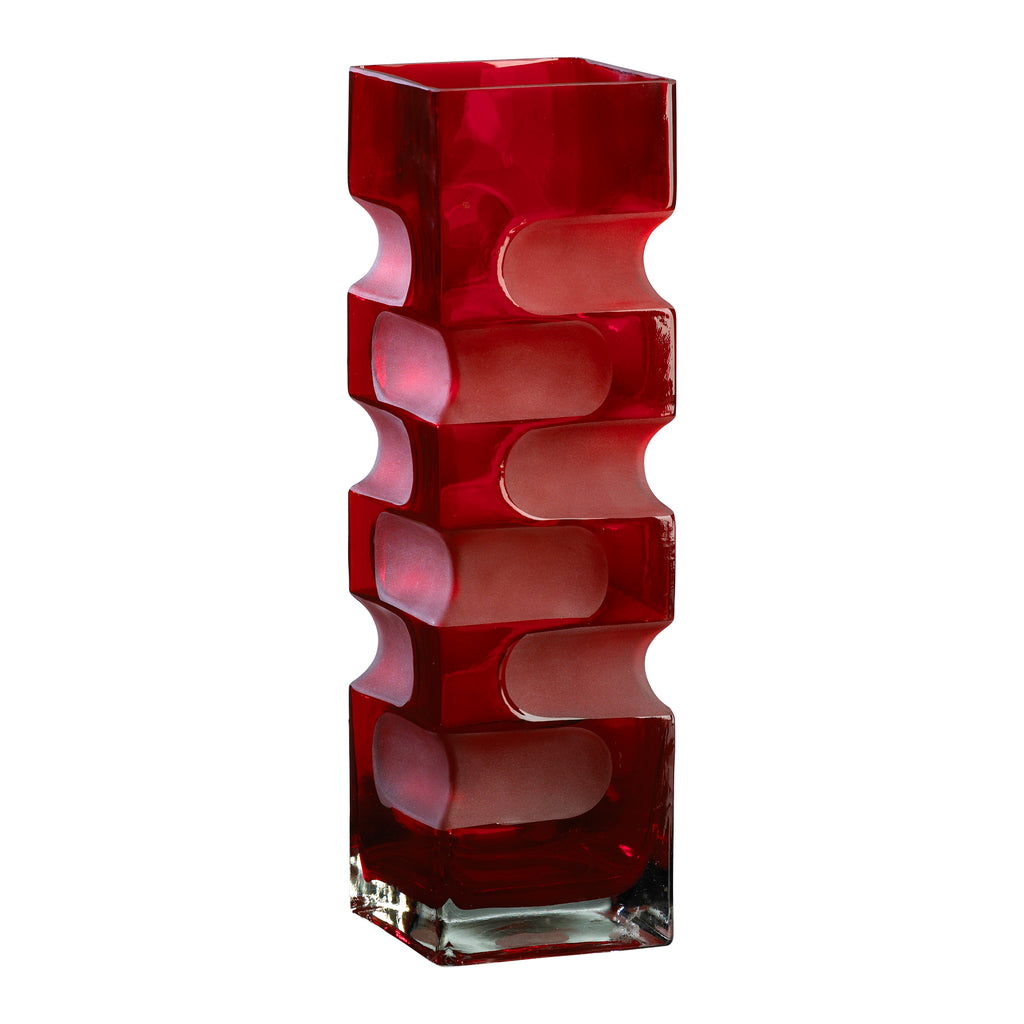 Red Etched Glass Vase - The Nifty Decor