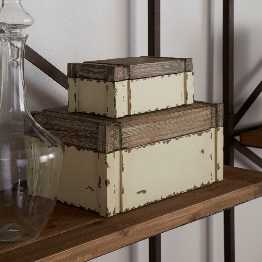 White and Gray nesting boxes. - The Nifty Decor