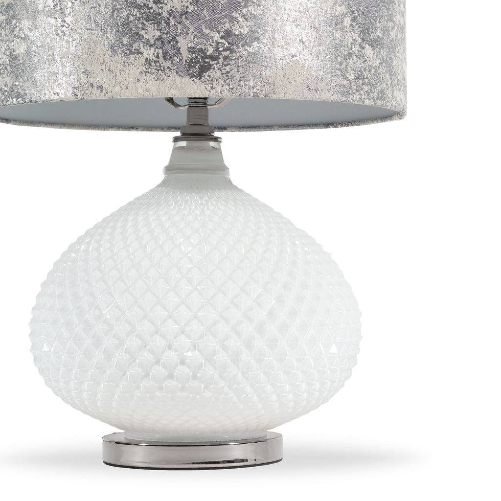 Textured round base Table Lamp - The Nifty Decor