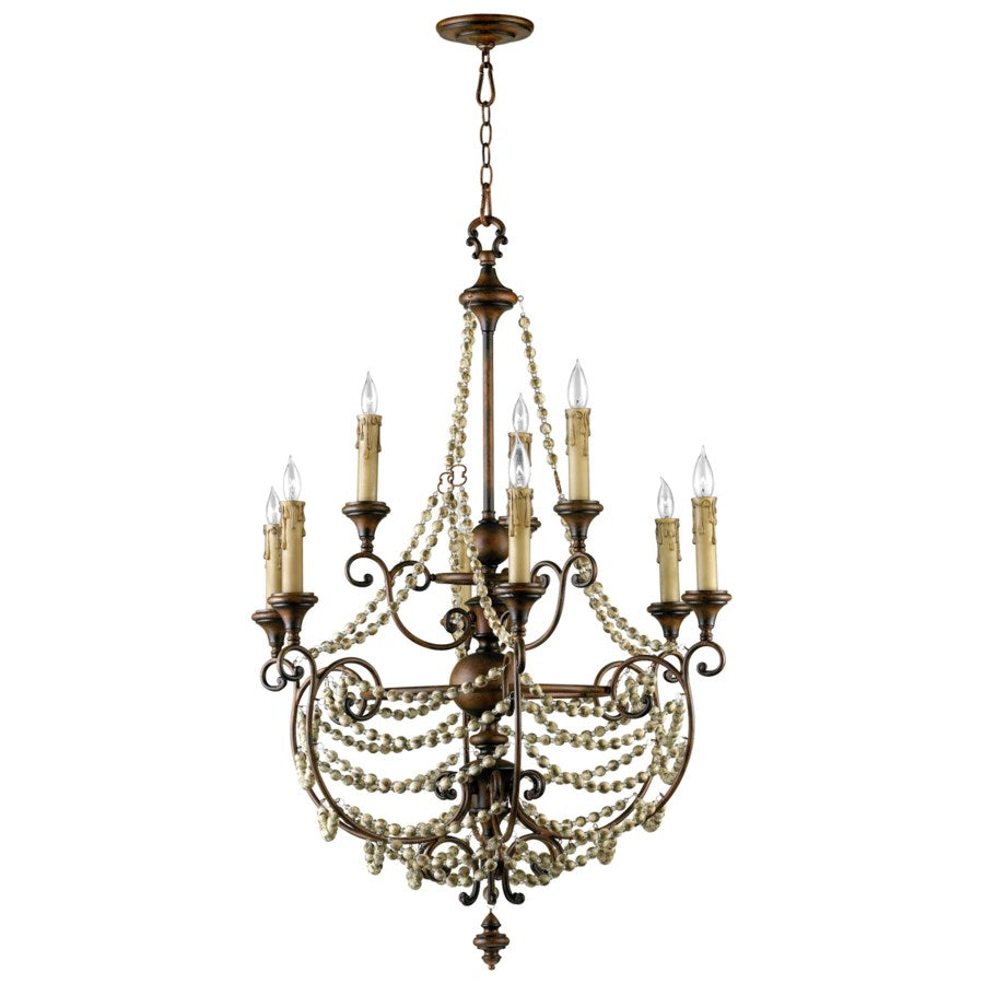 Nine-light antiqued chandelier - The Nifty Decor