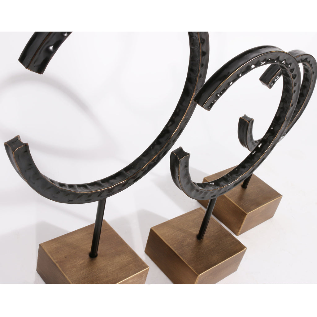 Tabletop Cooper textured sculptures, Set of 3 - The Nifty Decor