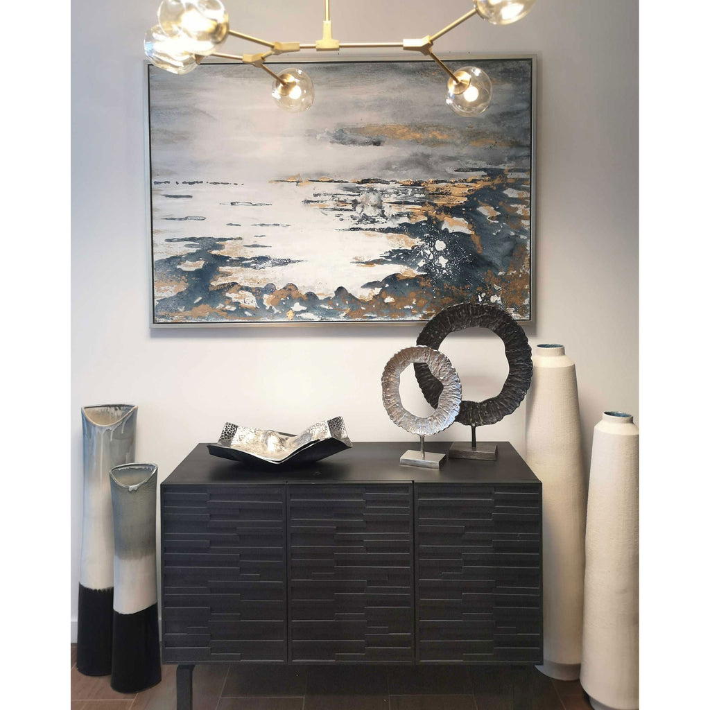 Grey decorative metal sculpture, Large - The Nifty Decor