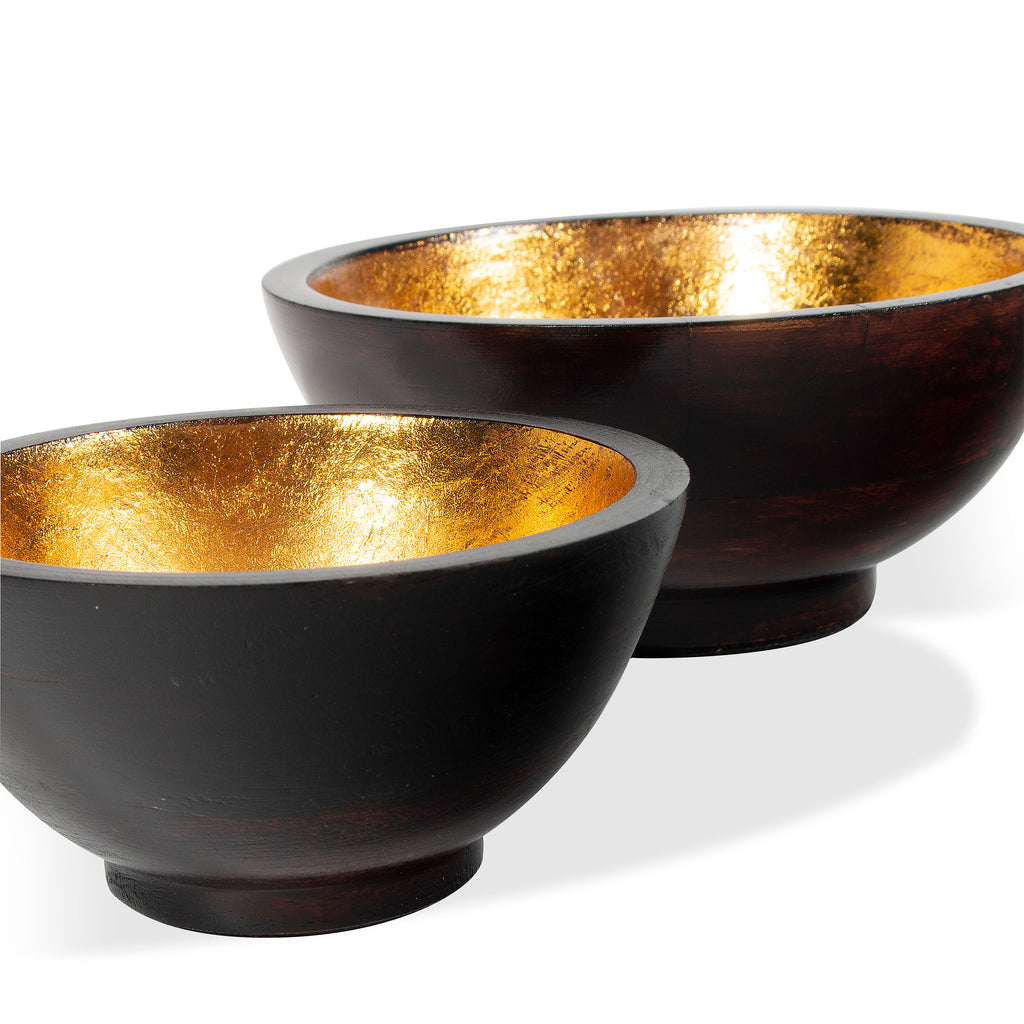 Wood crafted two tone Bowls, Set of 2 - The Nifty Decor
