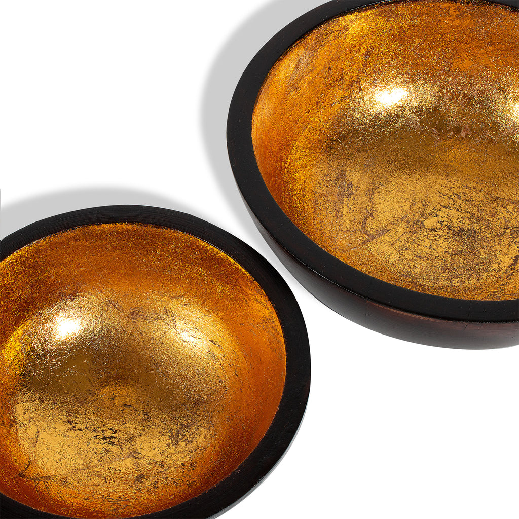 Wood crafted two tone Bowls, Set of 2 - The Nifty Decor