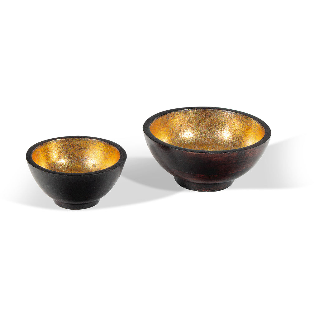 Wood crafted two tone Bowls, Set of 2 - The Nifty Decor