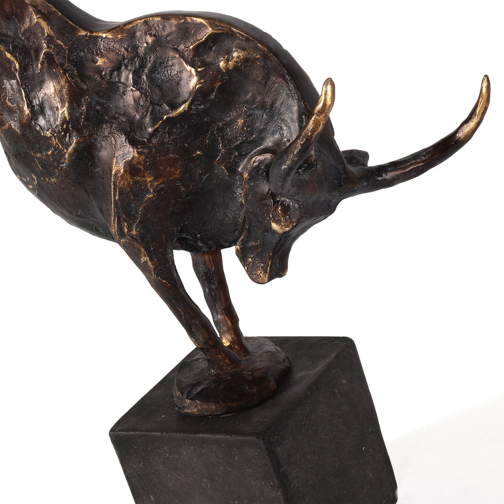Bull performing handstand sculpture - The Nifty Decor