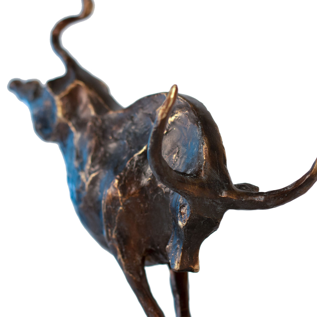 Bull performing handstand sculpture - The Nifty Decor